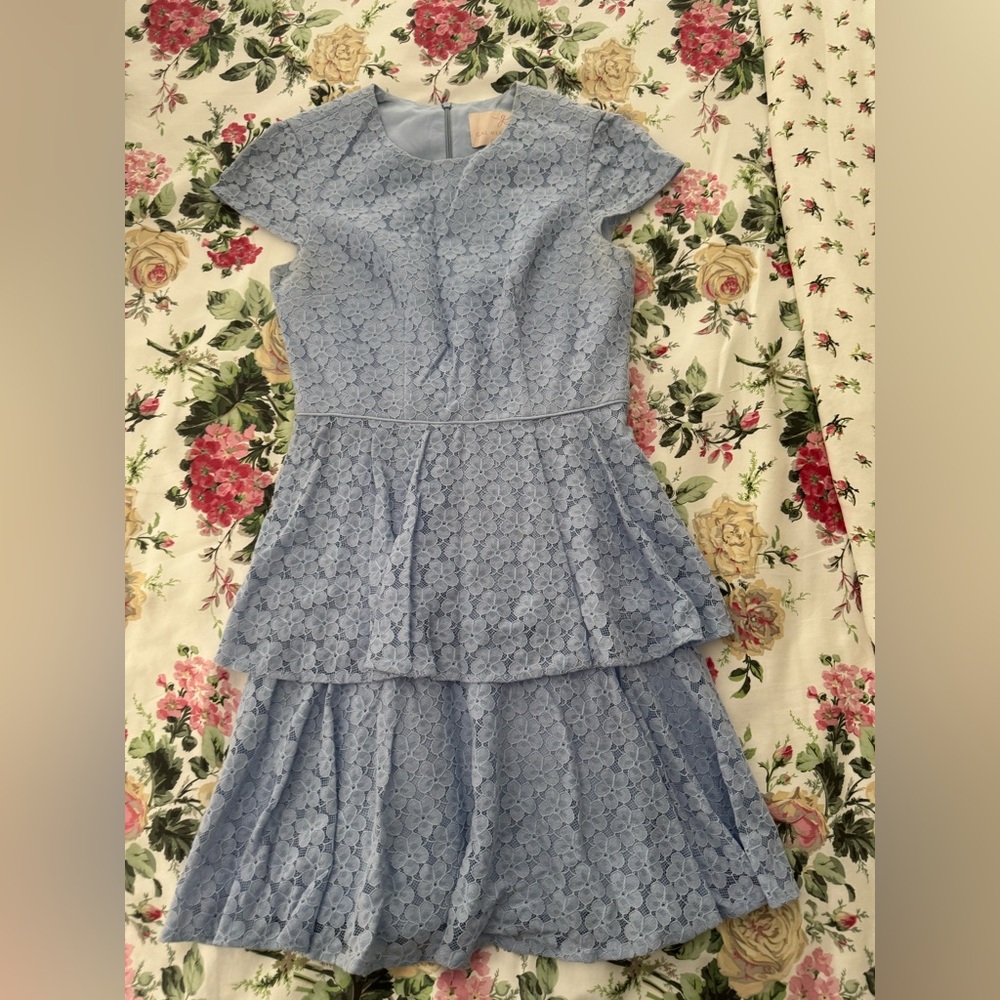 Gal Meets Glam Blue Lace Dress